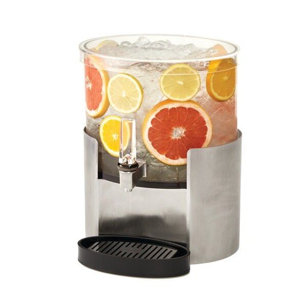 Rosseto Serving Solutions Elliptic 2 Gal. Beverage Dispenser with Stainless Steel Base and Drip Tray, 1 EA LD177 - main